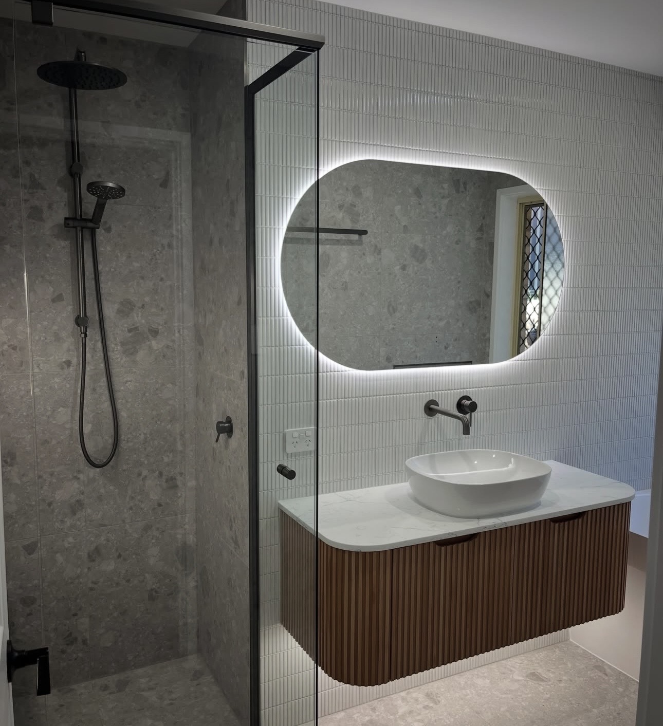 Clean, modern, waterproofed bathroom after renovation